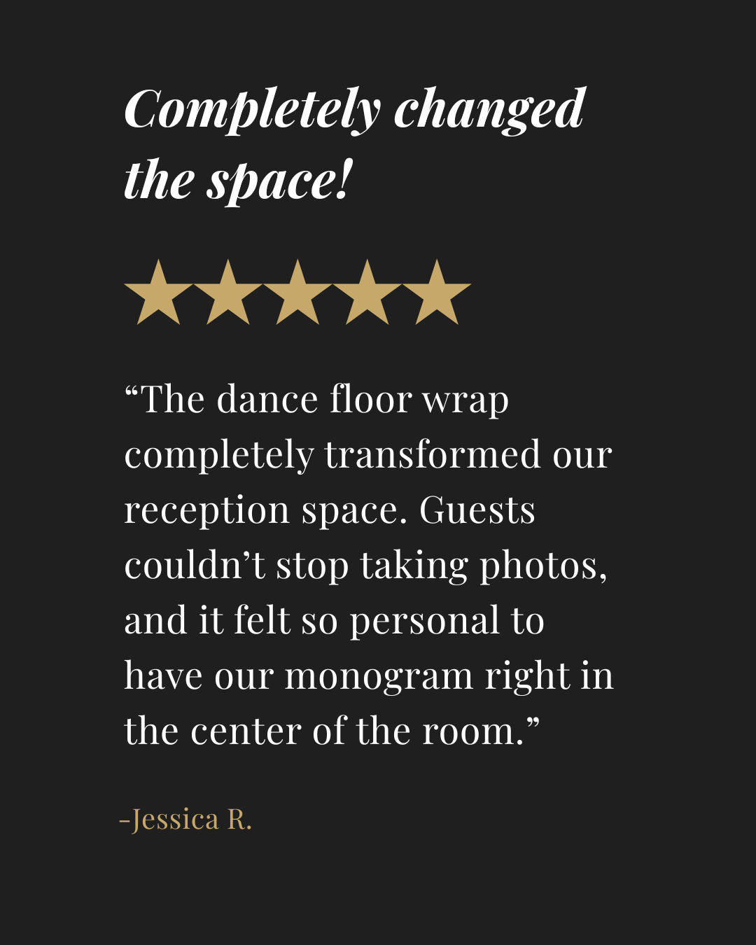 Charmbox Events Floor Wrap Testemonial 1